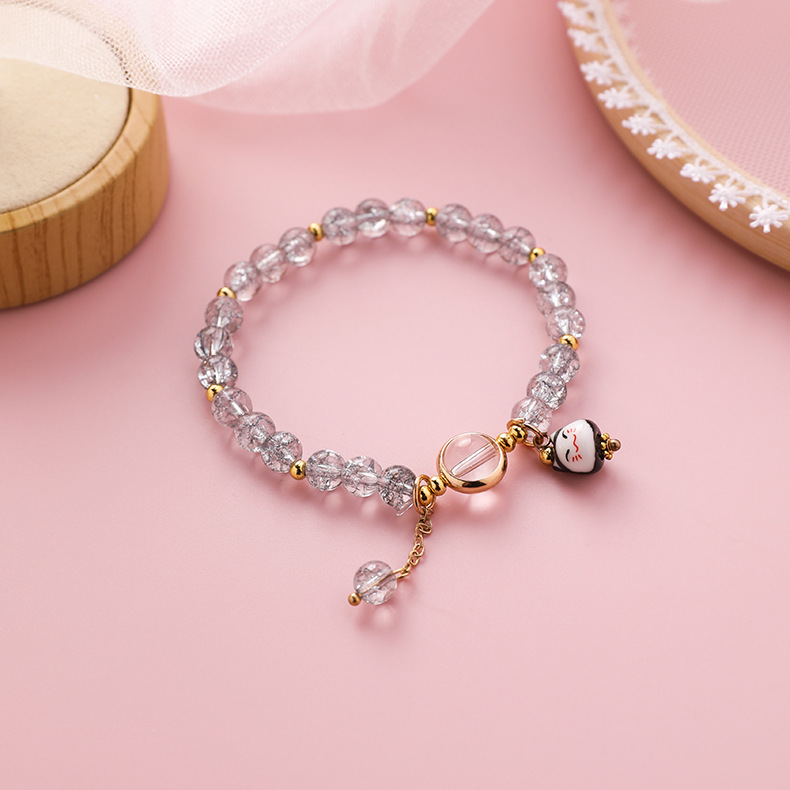 미니멀리스트 고양이 크리스탈 팔찌