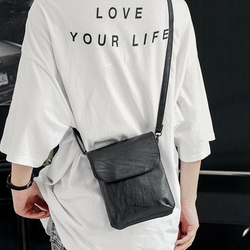 Borsa a tracolla uomo PU con catena