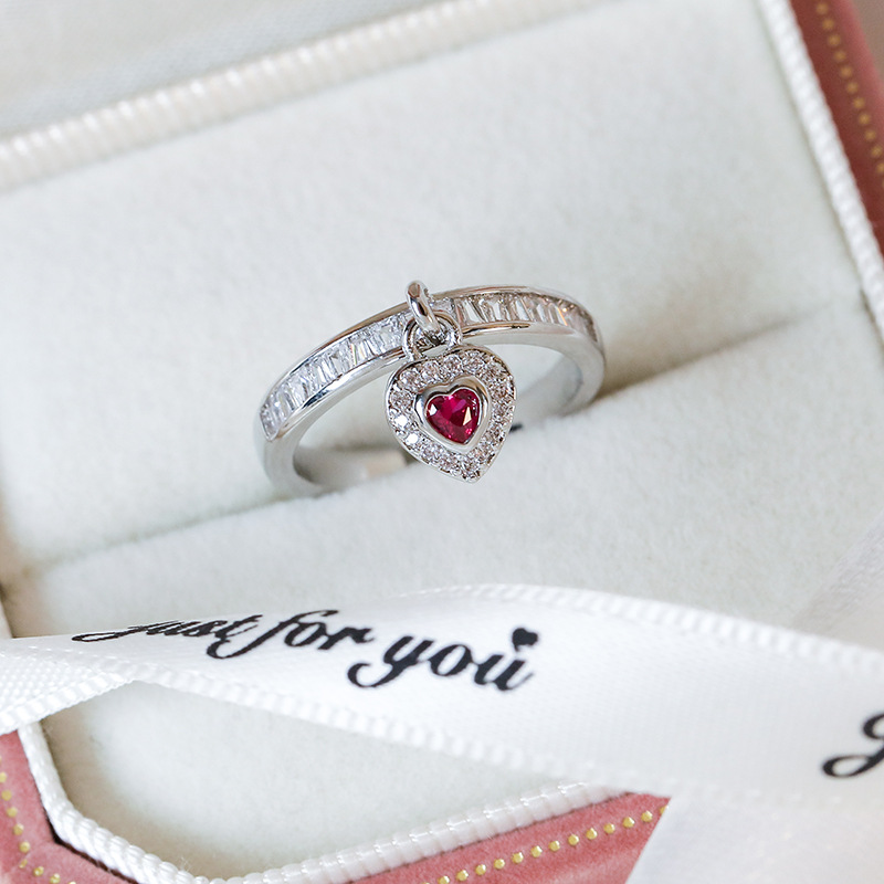 Justerbar Hjärta Zirconia Ring