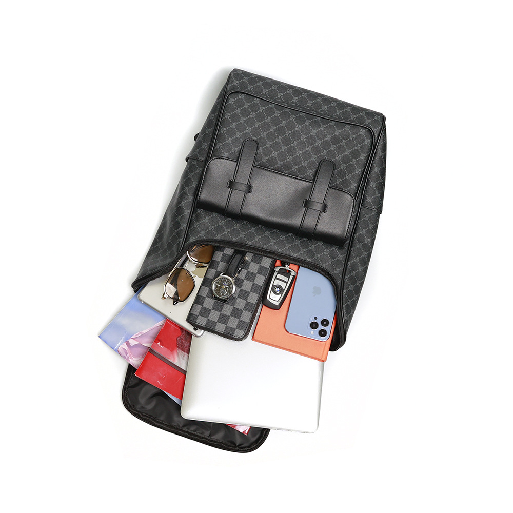 대용량 체크 패턴 백팩