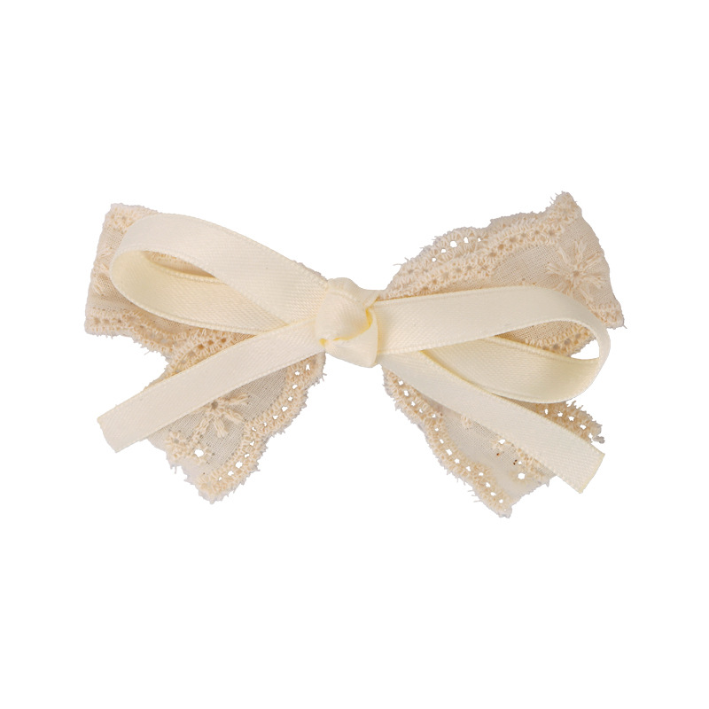 Заколка для Волос с Кружевом Бежевая