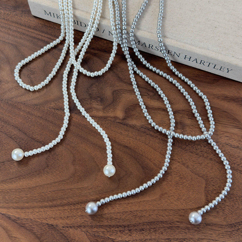 สร้อยคอไข่มุกหลายชั้นยาว