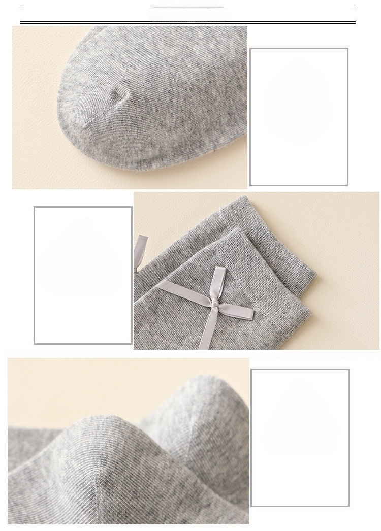 Meias de algodão com laço