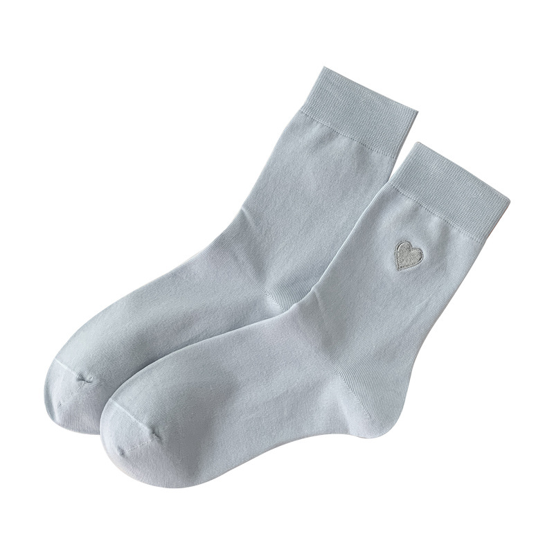 Meias Tornozelo com Coração Bordado