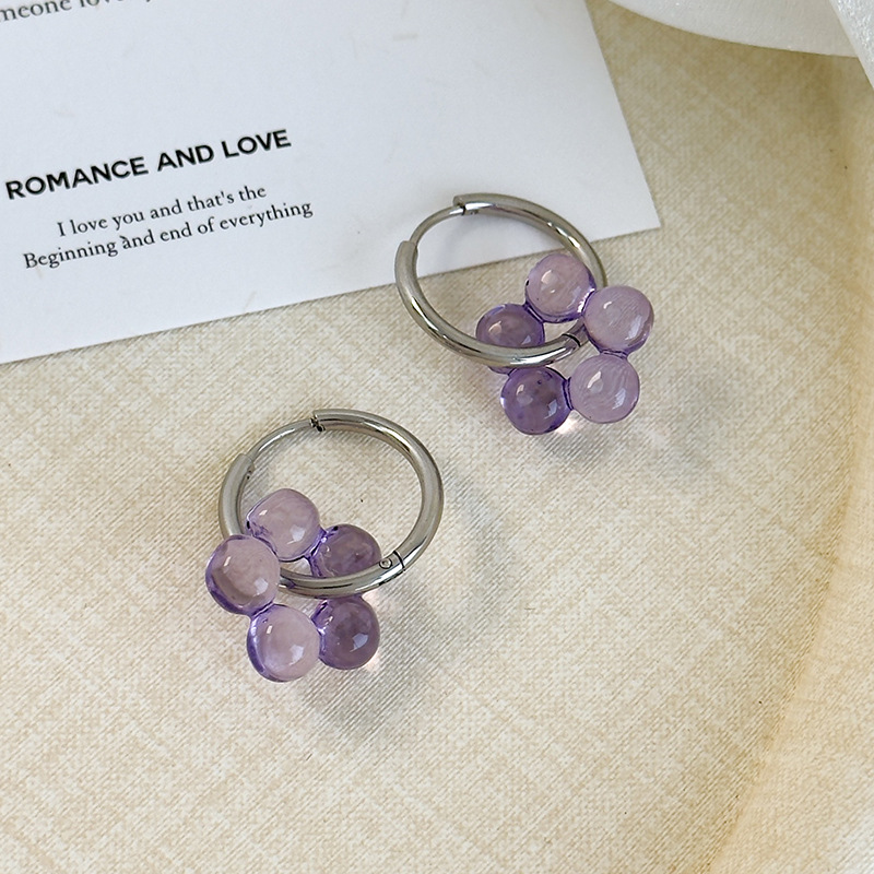 ต่างหูดอกไม้สดน่ารัก