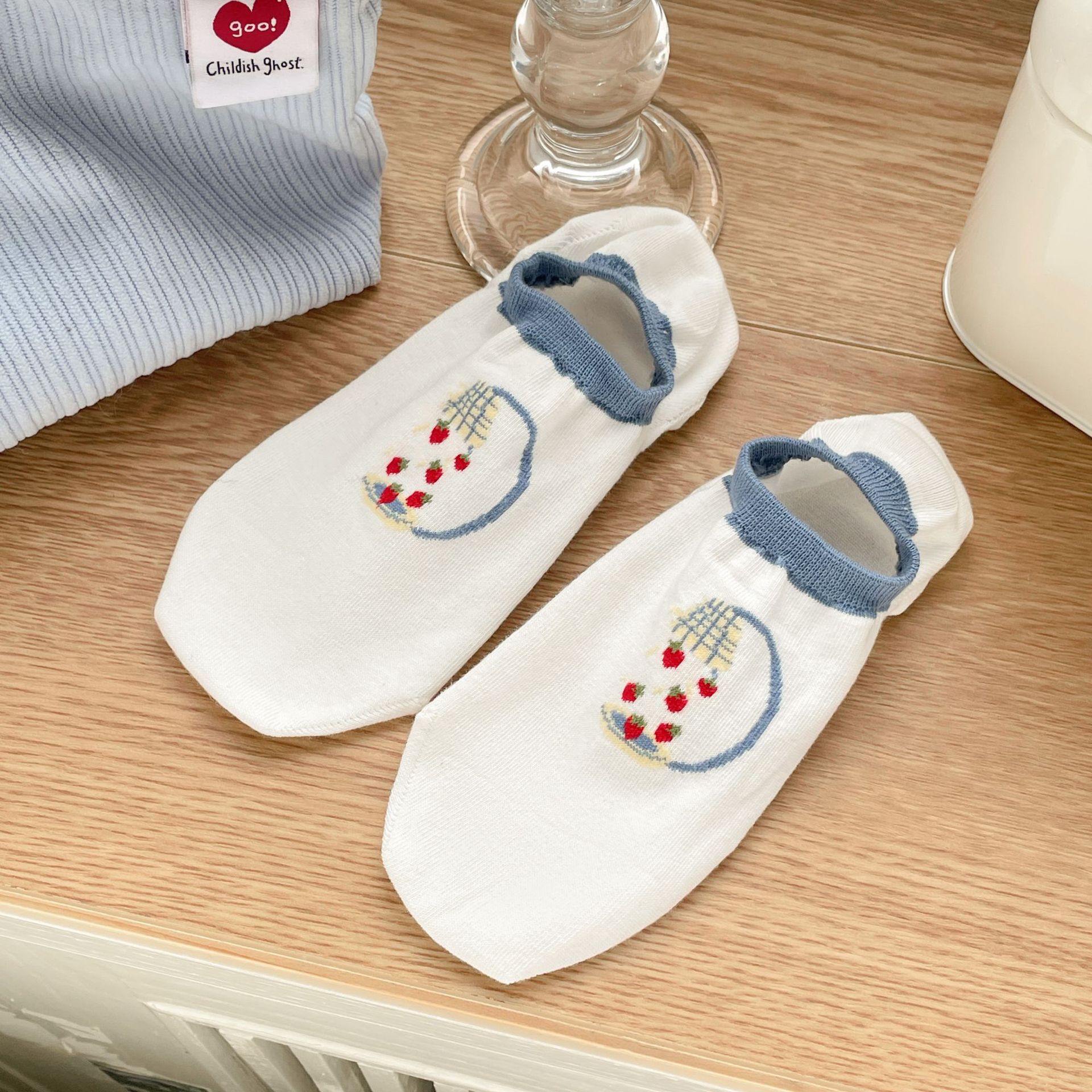 과일 패턴 여성용 발목 양말