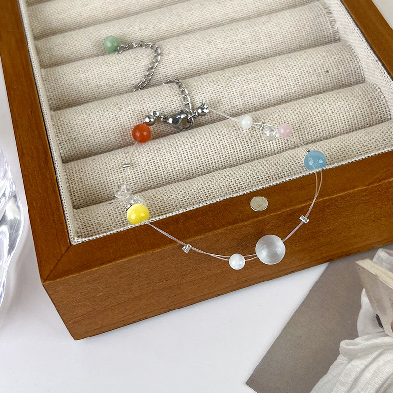 Bracciale con Pietra Occhio di Gatto e Perline