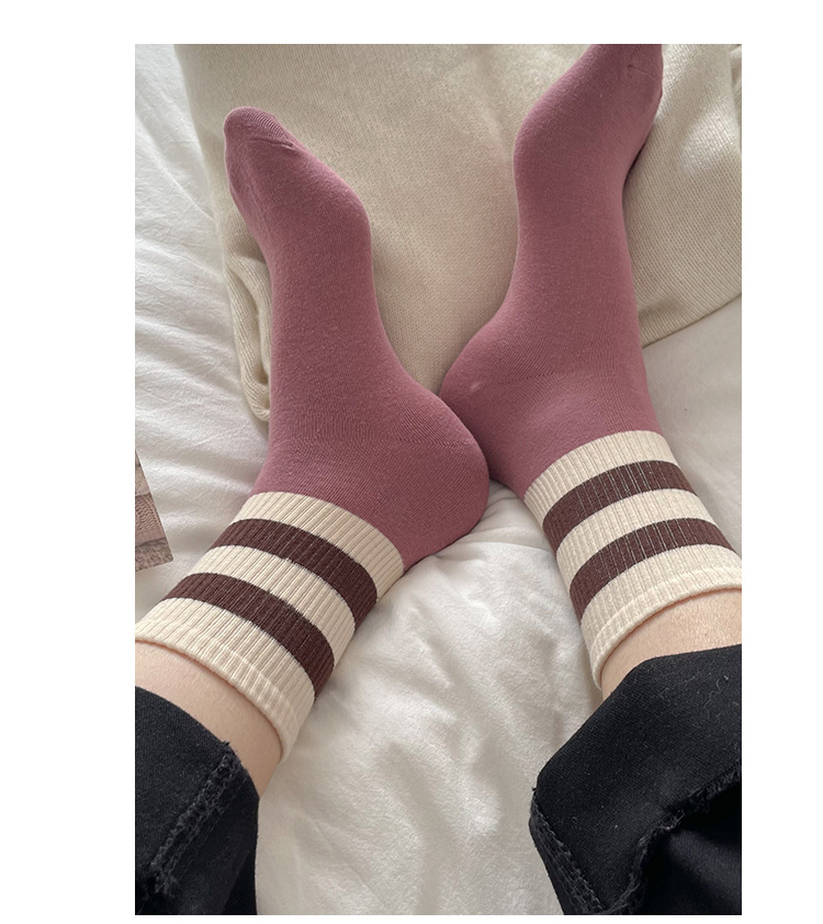 Meias Mid-Calf com Bloco de Cor para Mulheres