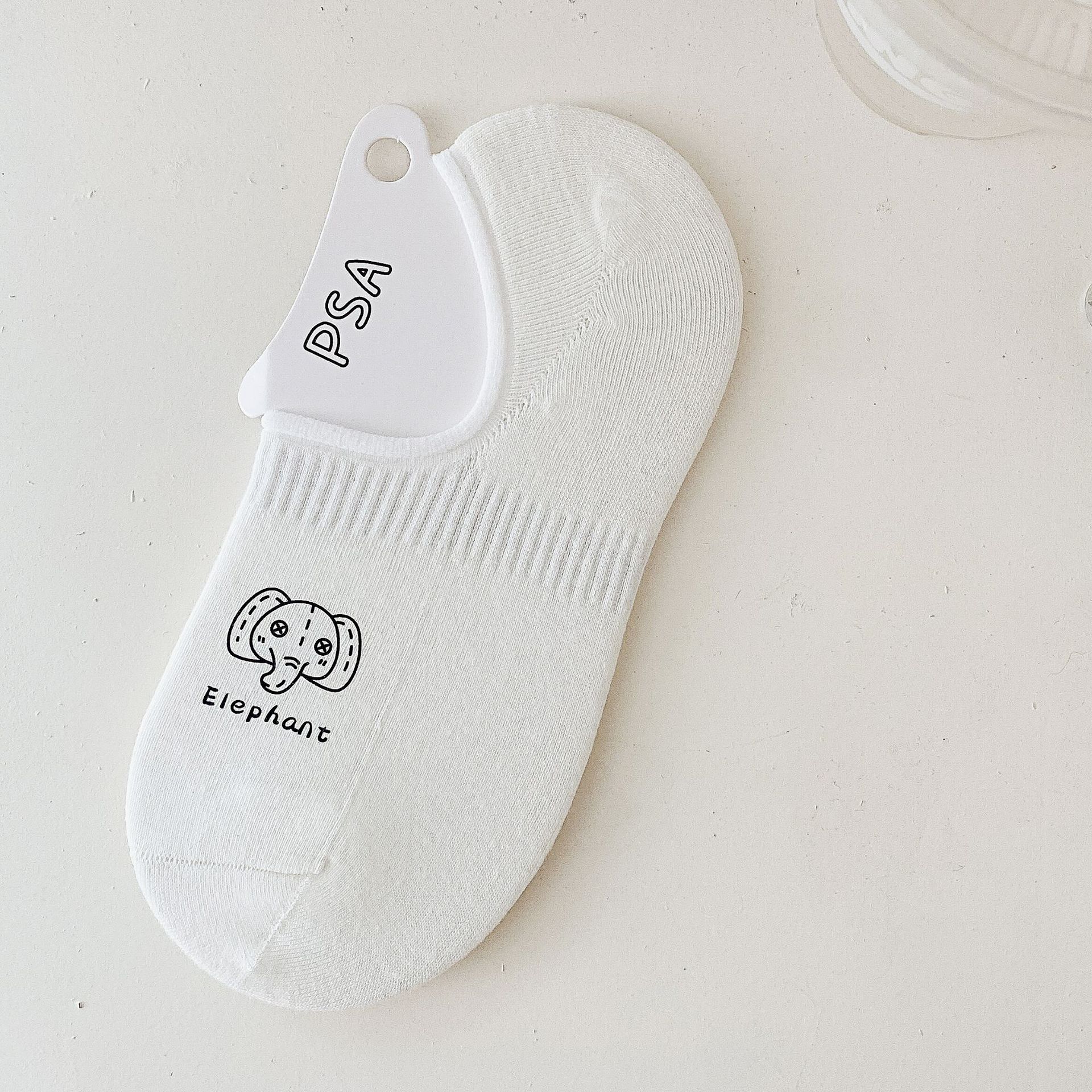 곰 캐릭터 프린트 노쇼 앵클 양말