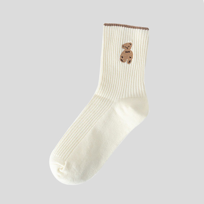 Жіночі бавовняні шкарпетки з ведмедиком-мультфільмом