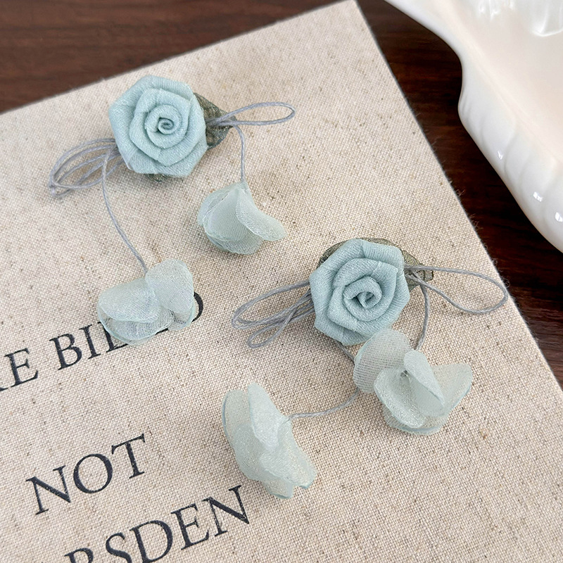 Vintage Růžové Květinové Náušnice