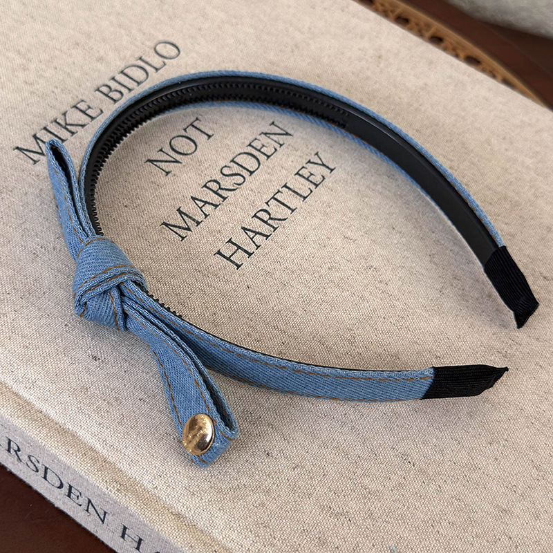 Agravă de Păr Denim Albastră cu Aplică