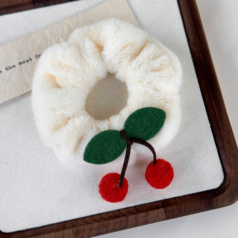 Plush Cherry Scrunchies