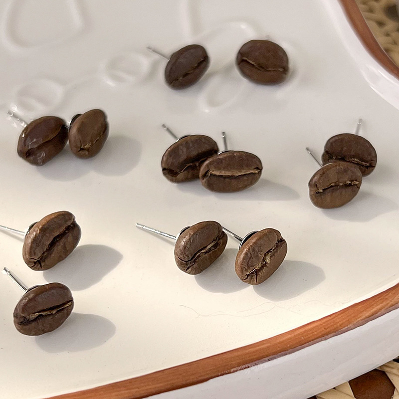 핸드메이드 커피빈 귀걸이