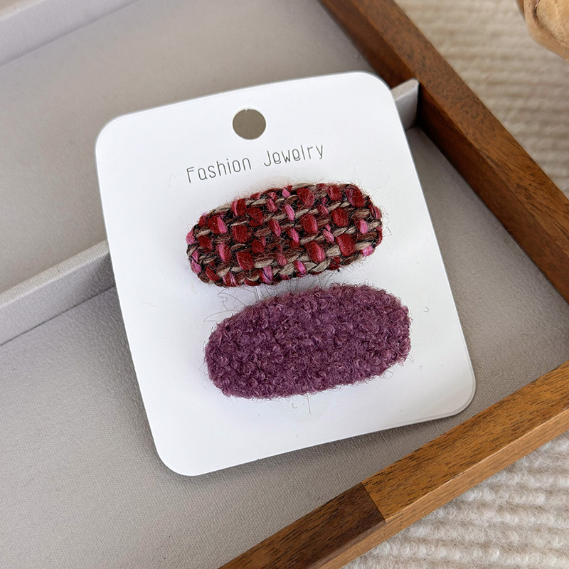 Pinzas de Pelo Ovaladas de Tweed para Niñas