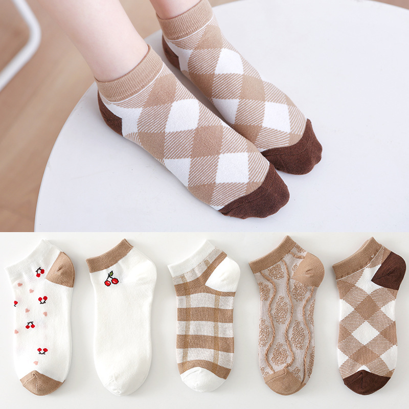 Жіночі низькі шкарпетки з фруктовим принтом