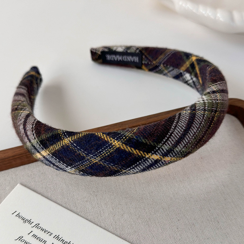 Cinta Ancha Preppy de Cuadros Vintage