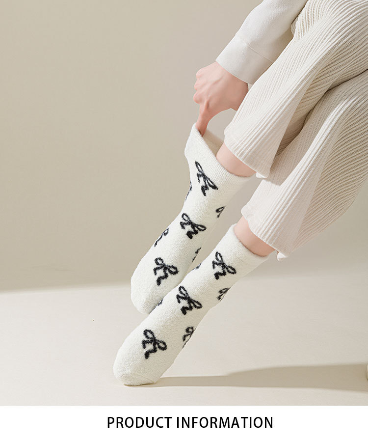 Meias Mid-Calf Forradas com Laço