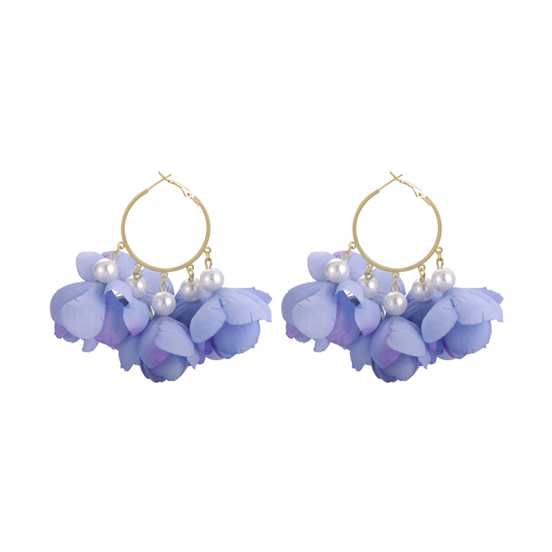 Серьги-кисточки с жемчугом Цветочные