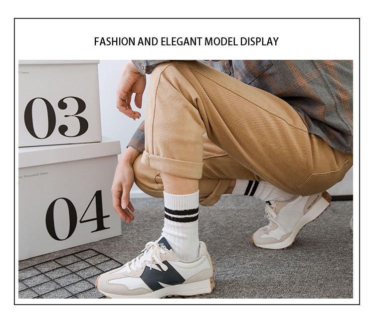 Meias Altas de Algodão Listradas