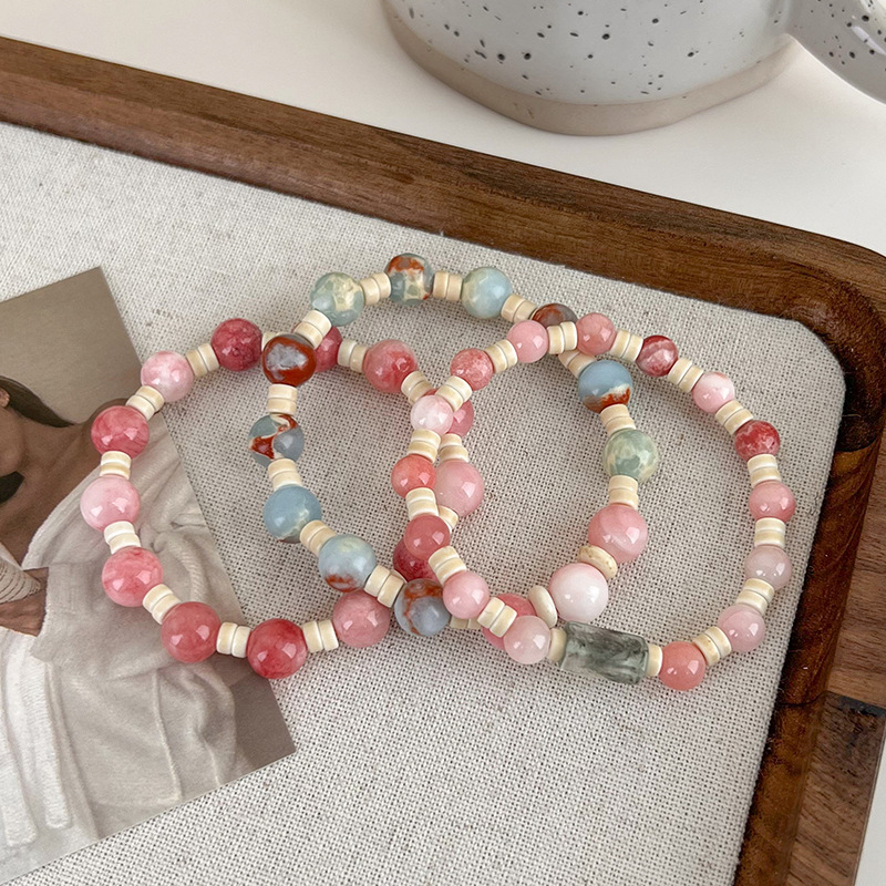 중국풍 핑크 구슬 팔찌