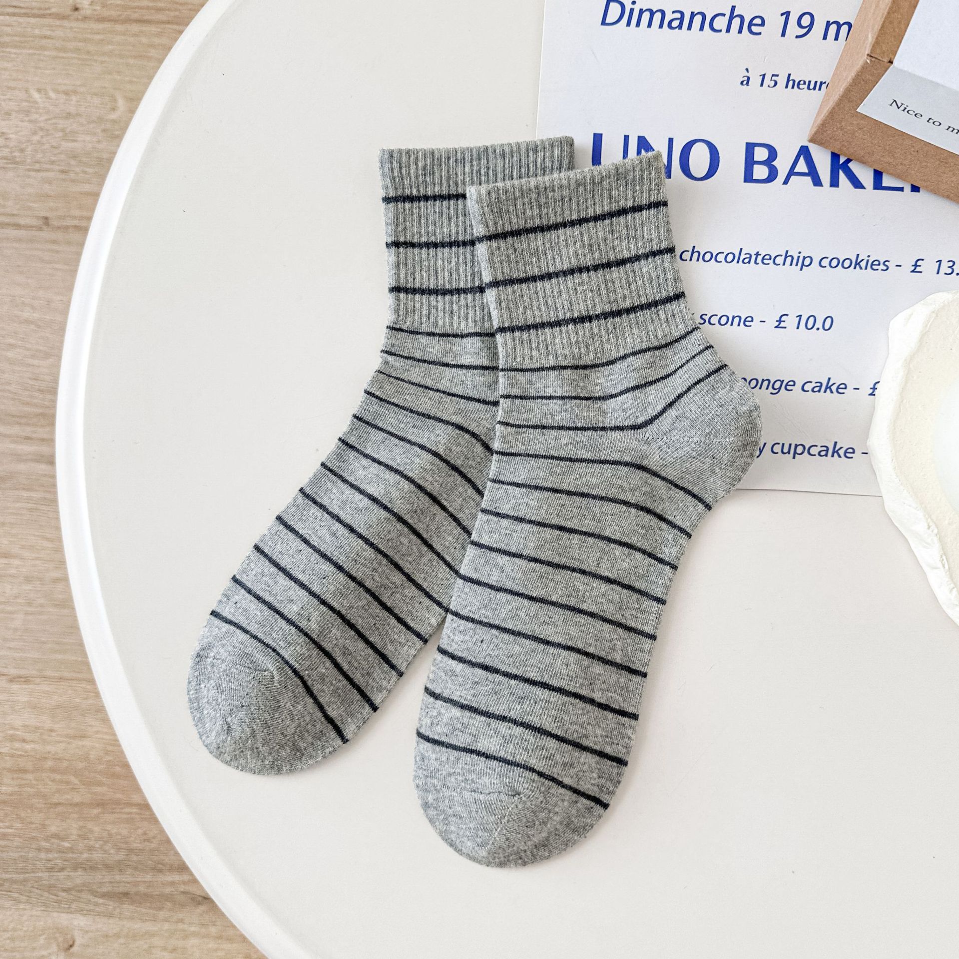 Meias de Algodão Listradas Femininas