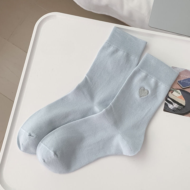 Meias Tornozelo com Coração Bordado
