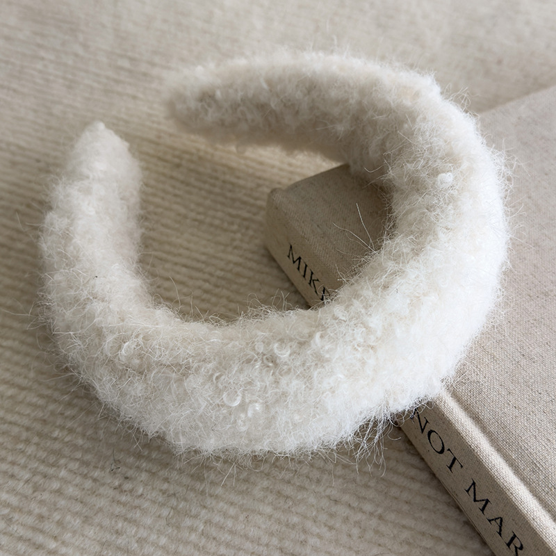 プラッシュラムウールワイドヘアバンド