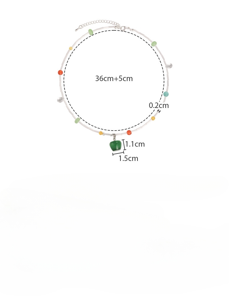 Намисто з Зеленим Яблуком Котяче Око