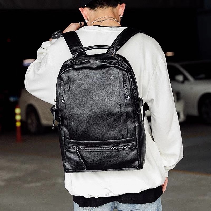 소프트 가죽 대용량 여행 백팩