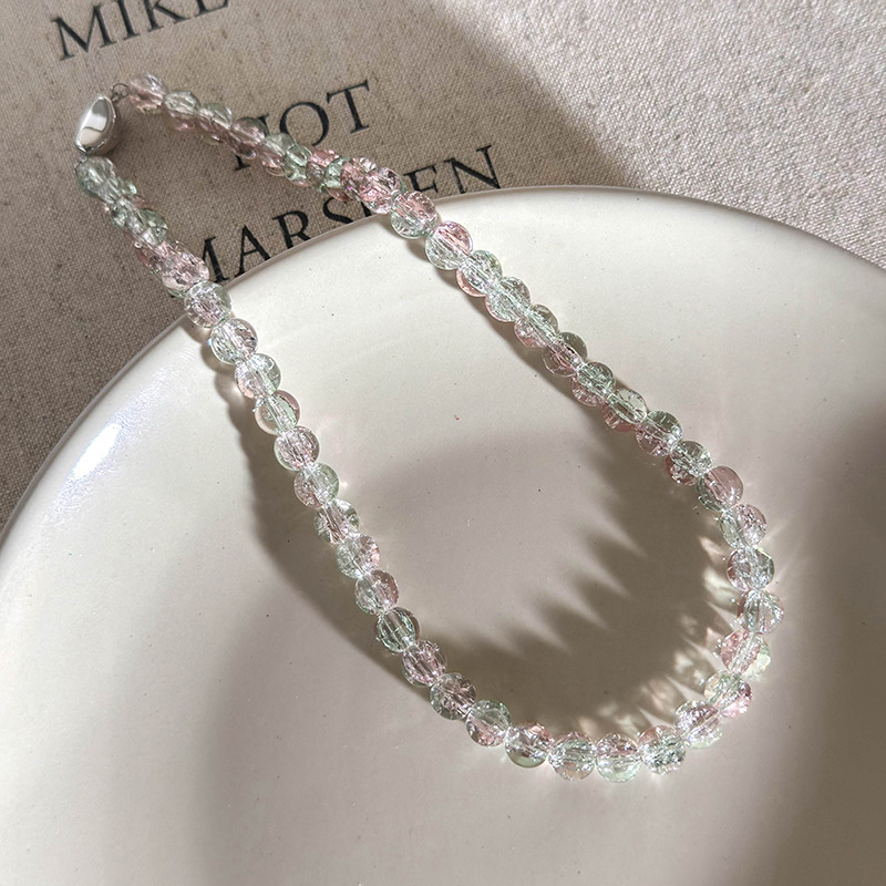 미니멀리스트 무지크리스탈 목걸이