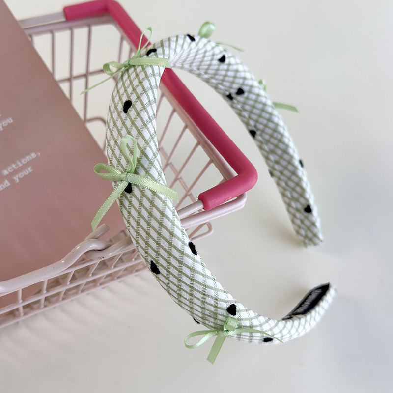 Bandă de Păr cu Fundă în Carouri