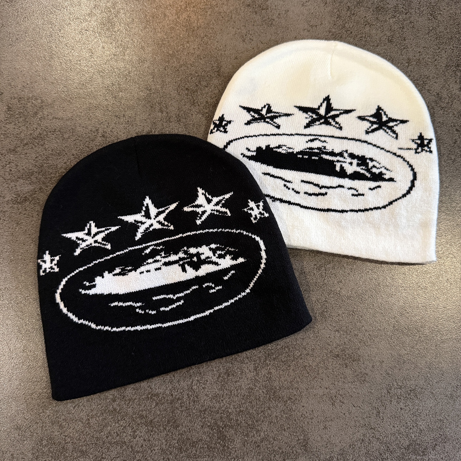 Jacquard gebreide muts