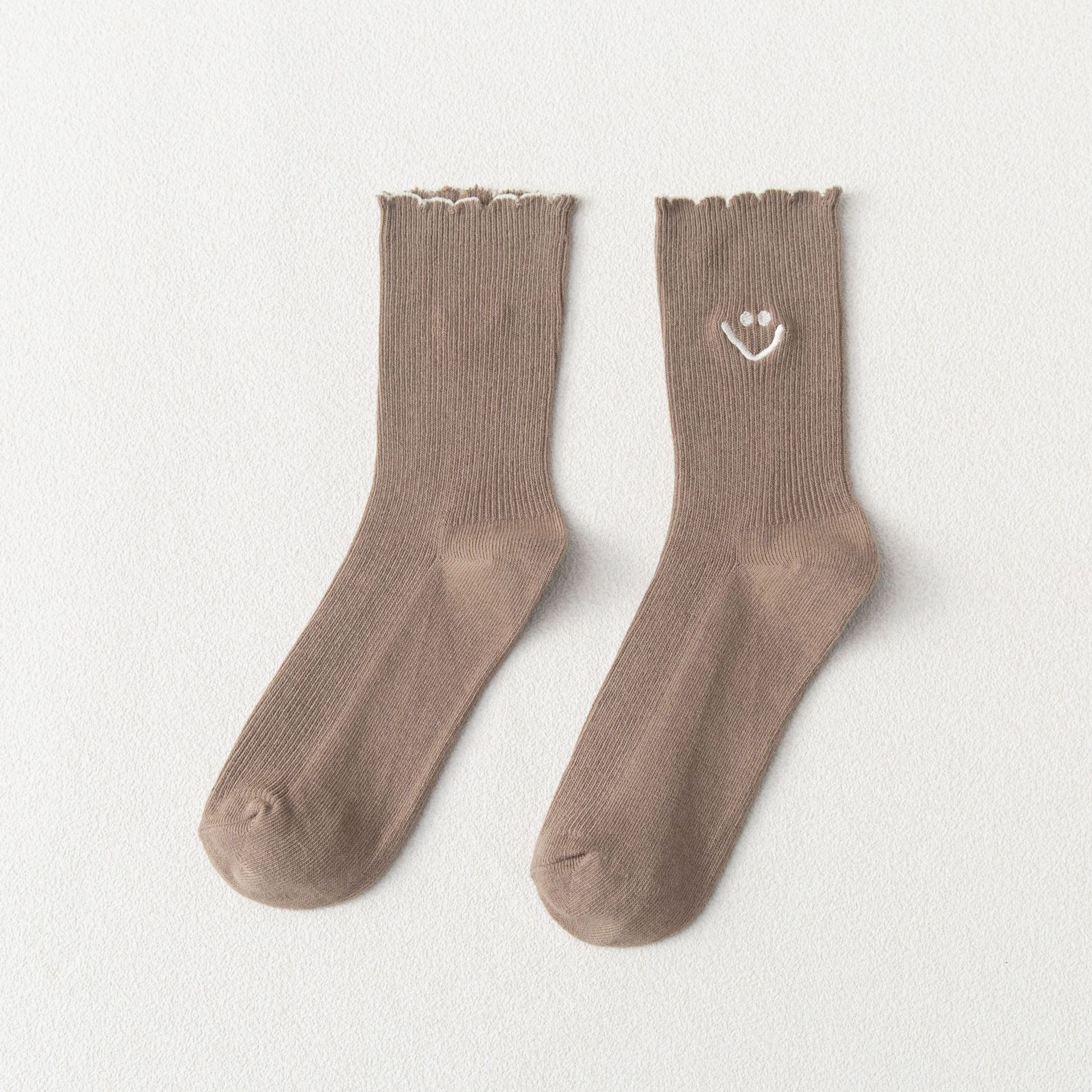 Meias Mid-Calf com Renda