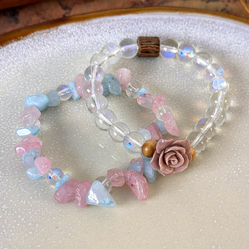 Браслет з намистом Рожевий Туман