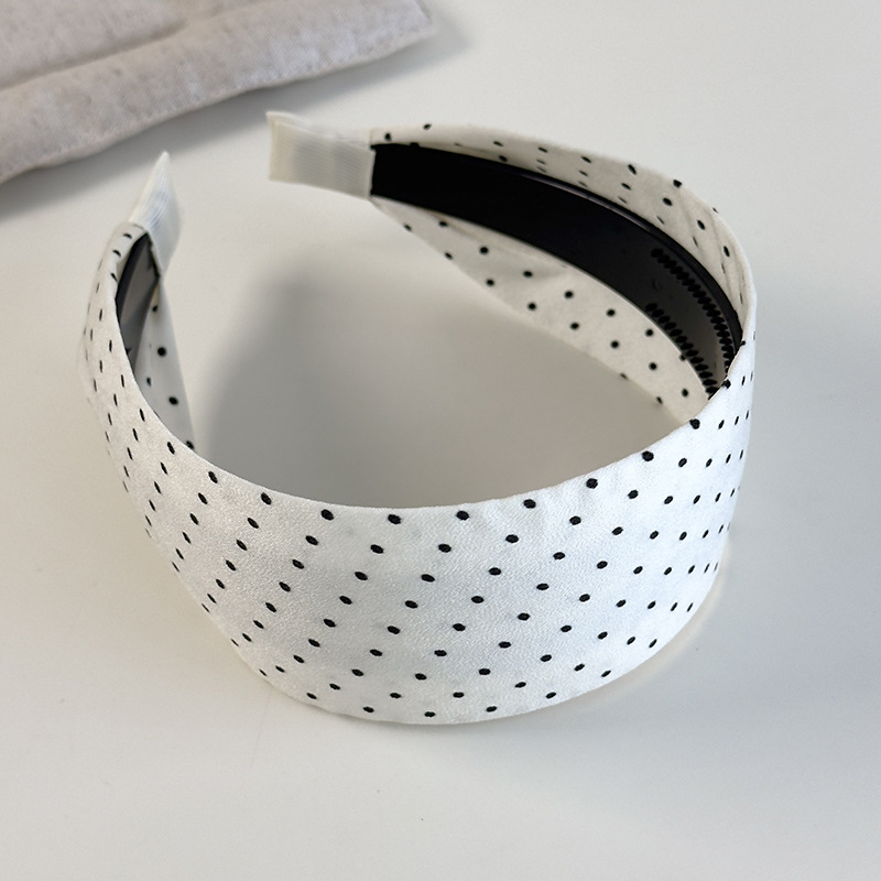 Diadema Ancha con Puntos y Flores