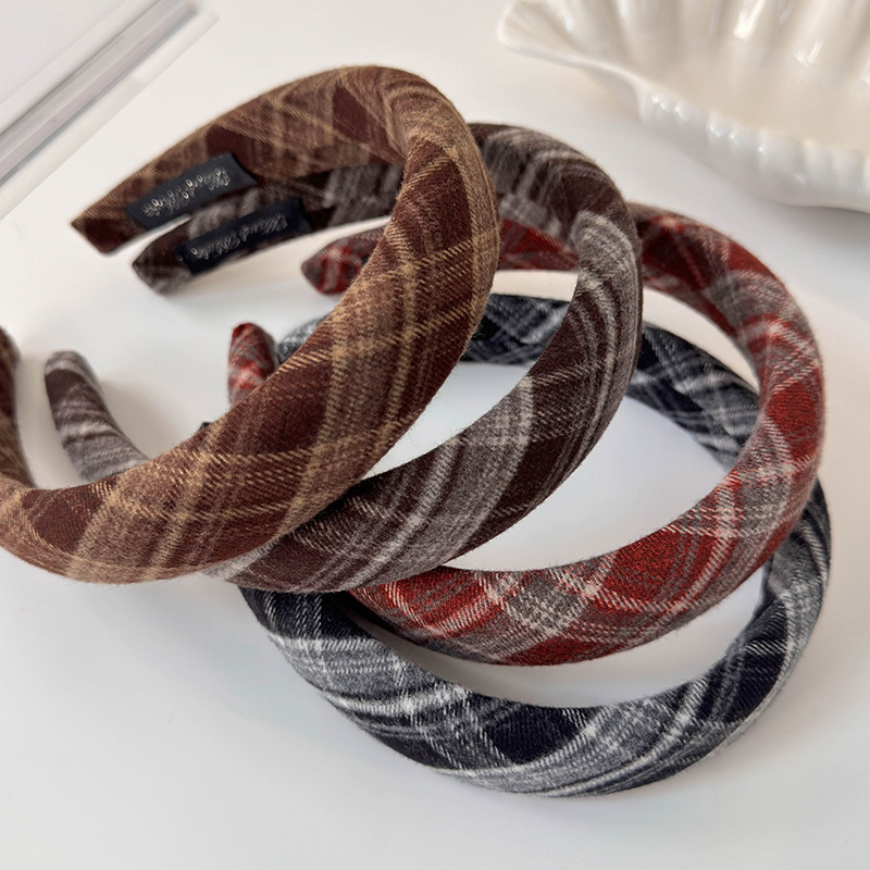 Diadema de Tela Estampado Preppy Vintage