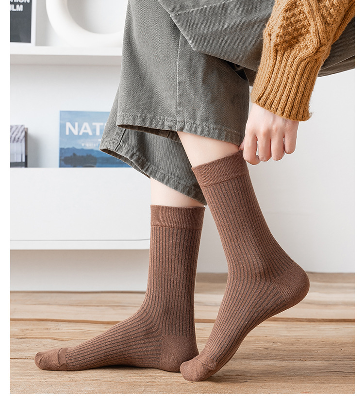 Meias Meia-Canela Cor Sólida para Mulheres