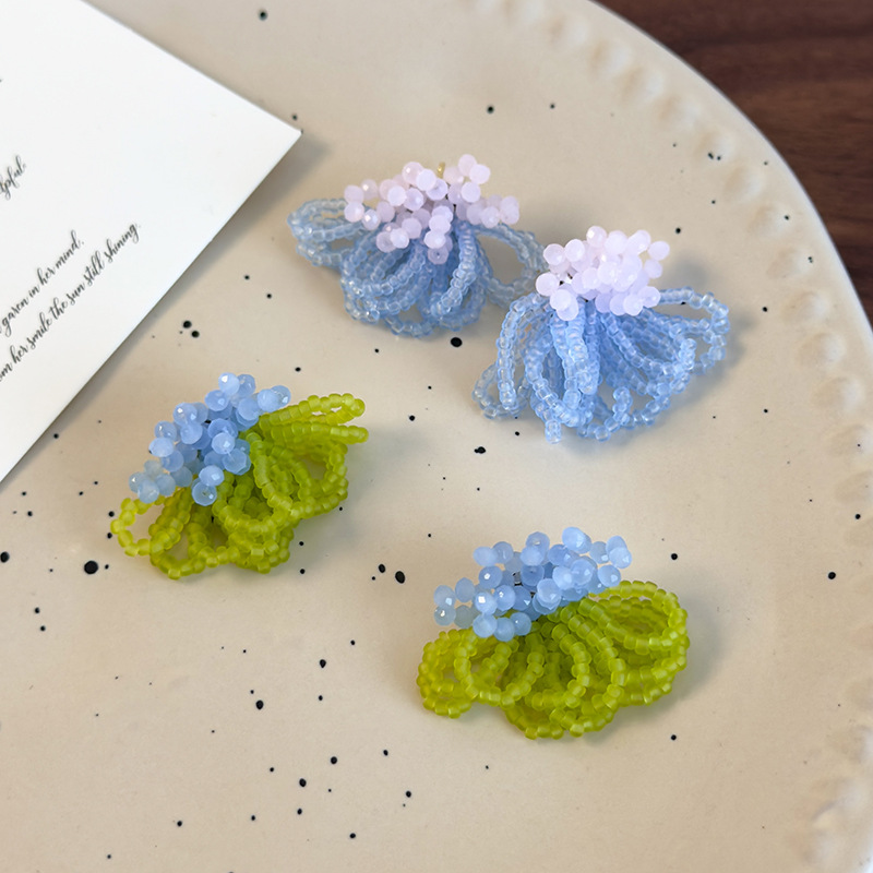 Orecchini con Perline di Cristallo Opaco