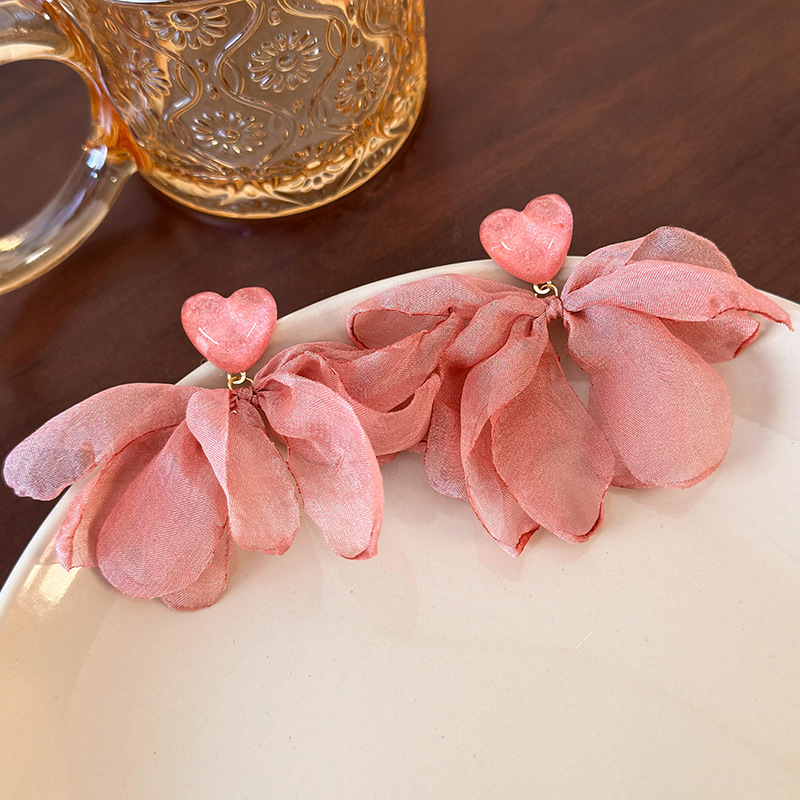 메쉬 플라워 이어링