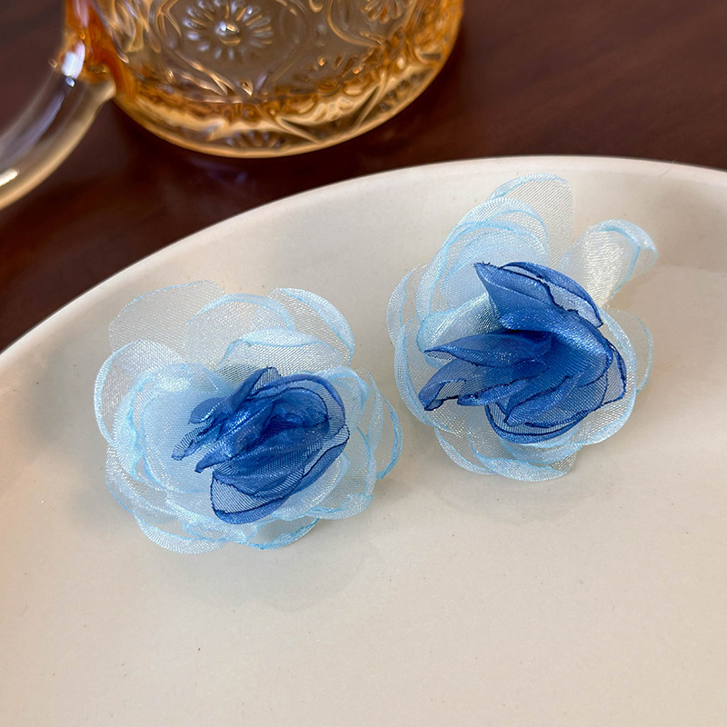 메쉬 플라워 이어링