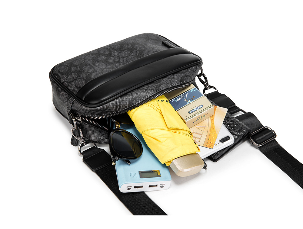 メンズチェックメッセンジャークロスボディバッグ