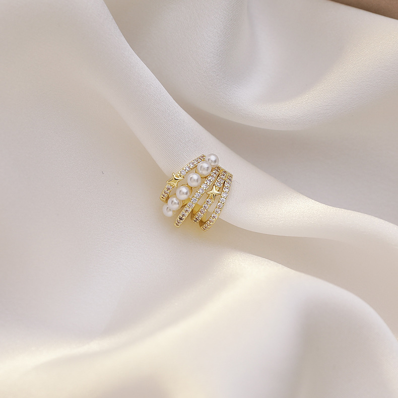 マルチレイヤーサークルクリップオンイヤリング