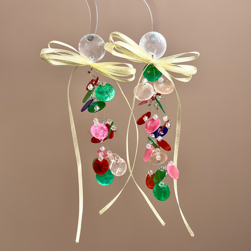 라운드 셸 보우 귀걸이