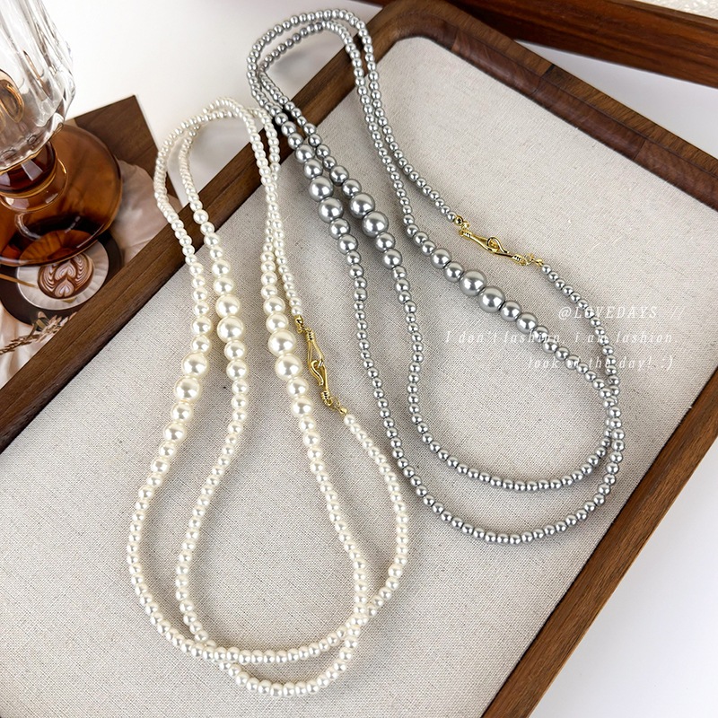 สร้อยคอไข่มุกไล่ระดับสียาว