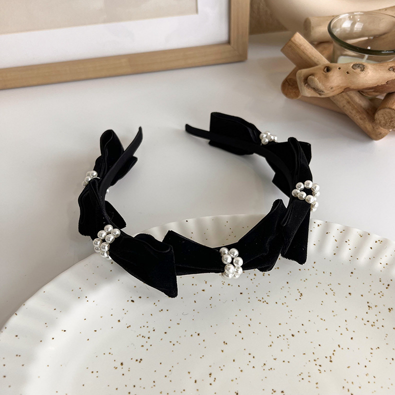 Cinta para el Cabello Negra de Punto