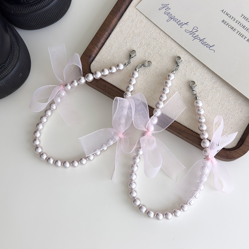 Decoración para Tacones con Lazo de Encaje y Cuentas