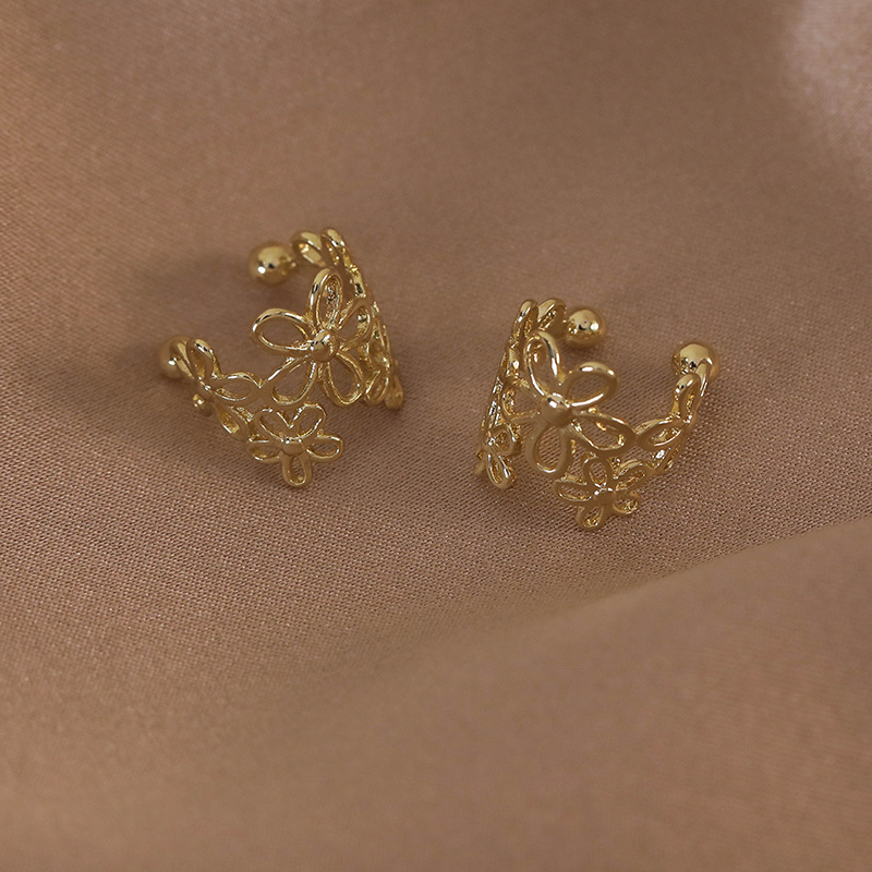 Leaf and Flower Ear Cuffs