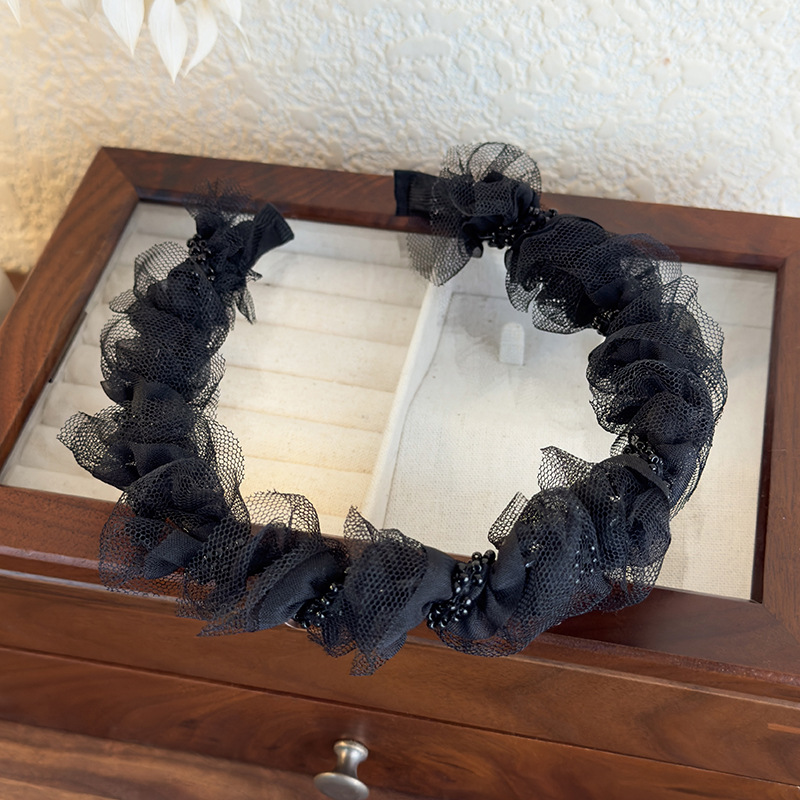 Bandă de Păr Mesh Ruffle Dantelă Mărgele