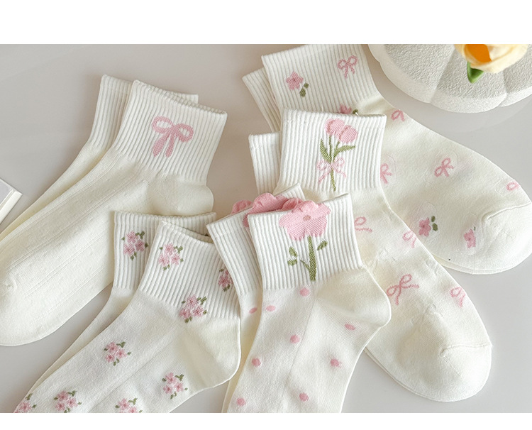 Meias Tornozelo Femininas Florais